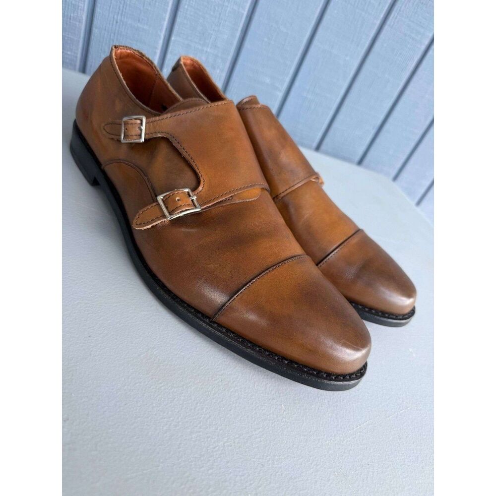 Allen Edmonds Mora 2.0 Double Monk Strap Leather Shoes Bourbon Men's Size 13 D